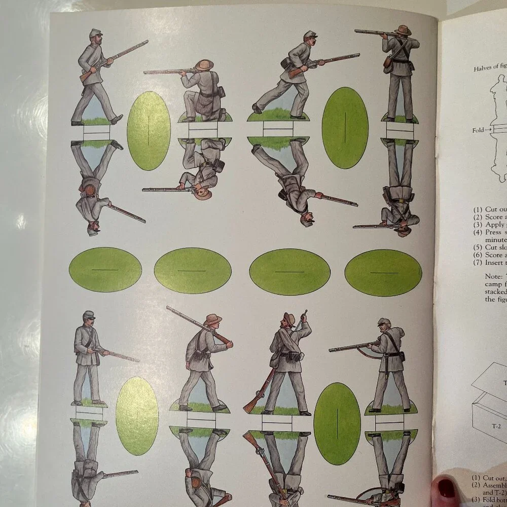 Civil War Paper Soldiers – 100 Union‎ & Confederate Soldiers – Dover 1985 – New